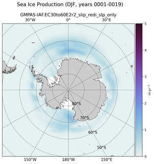 DJF DJF Climatology Map of Southern-Hemisphere Sea Ice Production
