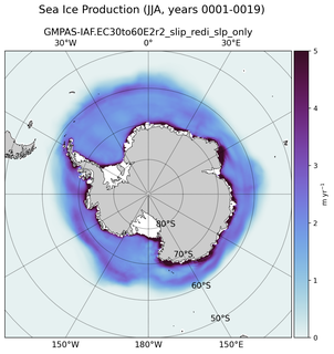 JJA JJA Climatology Map of Southern-Hemisphere Sea Ice Production