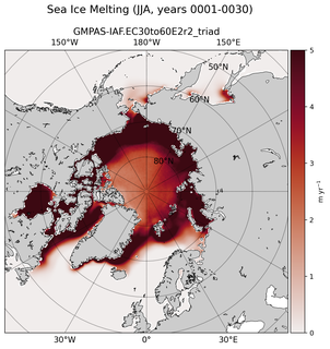 JJA JJA Climatology Map of Northern-Hemisphere Sea Ice Melting