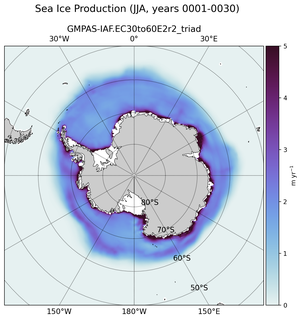 JJA JJA Climatology Map of Southern-Hemisphere Sea Ice Production