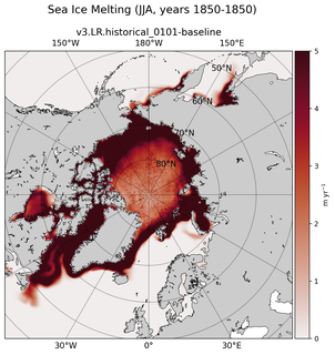 JJA JJA Climatology Map of Northern-Hemisphere Sea Ice Melting