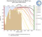 JFM Potential Density Contours at 288.0$\degree$ Lon. JFM