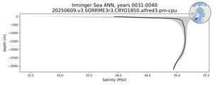 Irminger Sea Salinity vs depth