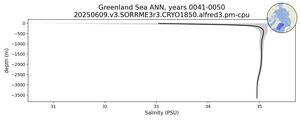 Greenland Sea Salinity vs depth