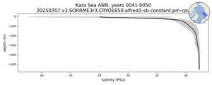 Kara Sea Salinity vs depth