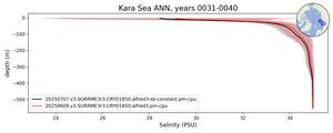Kara Sea Salinity vs depth