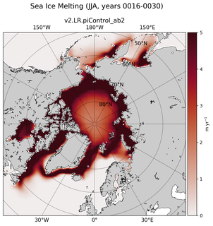 JJA JJA Climatology Map of Northern-Hemisphere Sea Ice Melting