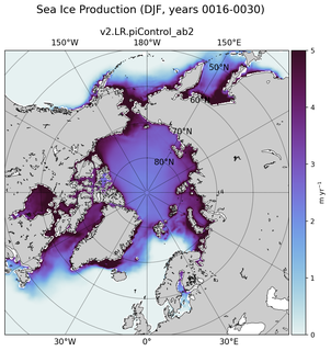 DJF DJF Climatology Map of Northern-Hemisphere Sea Ice Production