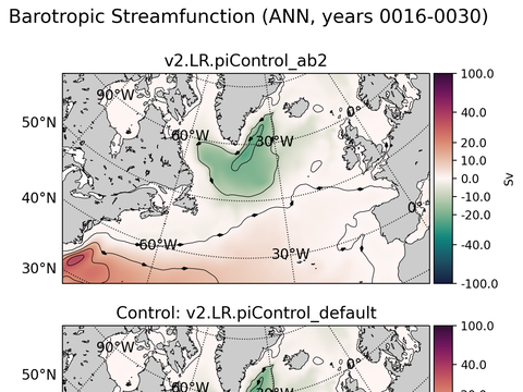 Subpolar North Atlantic Horizontal Streamfunction