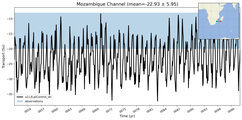 Transport through the Mozambique Channel Transect