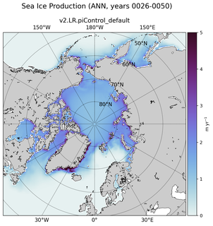 ANN ANN Climatology Map of Northern-Hemisphere Sea Ice Production