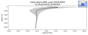 Indian Basin Salinity vs depth