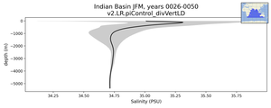 Indian Basin Salinity vs depth