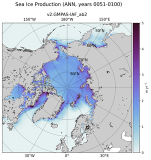 ANN ANN Climatology Map of Northern-Hemisphere Sea Ice Production