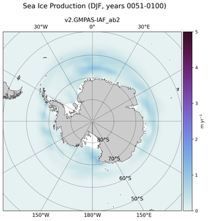 DJF DJF Climatology Map of Southern-Hemisphere Sea Ice Production