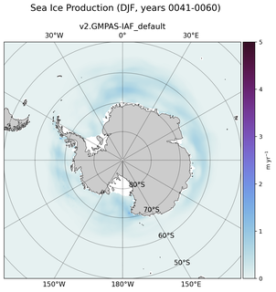 DJF DJF Climatology Map of Southern-Hemisphere Sea Ice Production