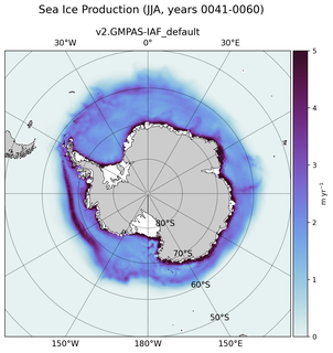 JJA JJA Climatology Map of Southern-Hemisphere Sea Ice Production