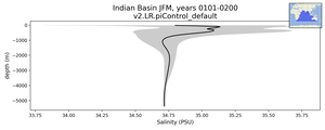 Indian Basin Salinity vs depth