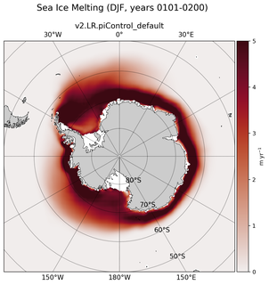 DJF DJF Climatology Map of Southern-Hemisphere Sea Ice Melting