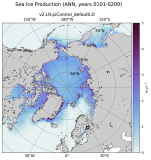 ANN ANN Climatology Map of Northern-Hemisphere Sea Ice Production