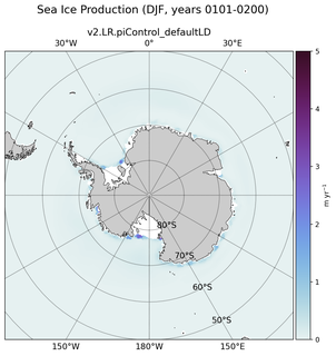 DJF DJF Climatology Map of Southern-Hemisphere Sea Ice Production