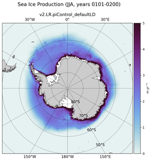 JJA JJA Climatology Map of Southern-Hemisphere Sea Ice Production