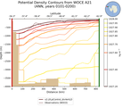 ANN Potential Density Contours from WOCE A21 ANN