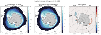 ON Climatology Map of Southern-Hemisphere Sea-Ice Thickness.