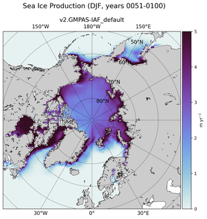 DJF DJF Climatology Map of Northern-Hemisphere Sea Ice Production