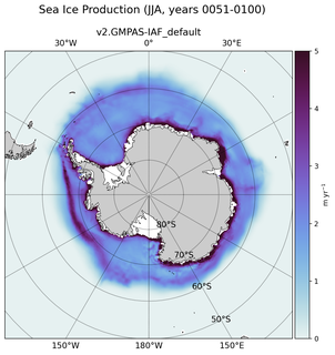 JJA JJA Climatology Map of Southern-Hemisphere Sea Ice Production