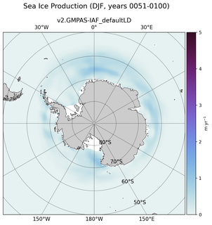 DJF DJF Climatology Map of Southern-Hemisphere Sea Ice Production