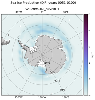 DJF DJF Climatology Map of Southern-Hemisphere Sea Ice Production