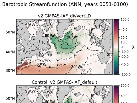 Subpolar North Atlantic Horizontal Streamfunction
