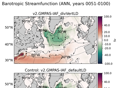 Subpolar North Atlantic Horizontal Streamfunction