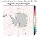 DJF Climatology Map of Southern-Hemisphere Sea Ice Area Tendency due to Transport