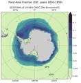 DJF Climatology Map of Southern-Hemisphere Fraction of Cell Covered in Ponds