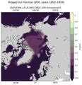 JFM Climatology Map of Northern-Hemisphere Ridged Ice Area per Unit Ice Area