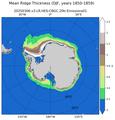 DJF Climatology Map of Southern-Hemisphere Ridged Ice Volume per Unit Ice Area
