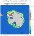 JJA Climatology Map of Southern-Hemisphere Ridged Ice Volume per Unit Ice Area