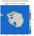 MAM Climatology Map of Southern-Hemisphere Ridged Ice Volume per Unit Ice Area
