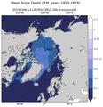 JFM Climatology Map of Northern-Hemisphere Cell-Averaged Snow Depth