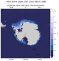 DJF Climatology Map of Southern-Hemisphere Cell-Averaged Snow Depth