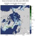 AMJ Climatology Map of Northern-Hemisphere Snow-ice Formation Rate