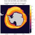 SON Climatology Map of Southern-Hemisphere Snow Melt Rate