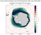 DJF Climatology Map of Southern-Hemisphere Sea Ice Volume Tendency due to Thermodynamics