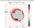 MAM Climatology Map of Southern-Hemisphere Sea Ice Volume Tendency due to Thermodynamics