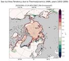 ANN Climatology Map of Northern-Hemisphere Sea Ice Area Tendency due to Thermodynamics