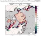 JFM Climatology Map of Northern-Hemisphere Sea Ice Area Tendency due to Thermodynamics