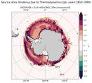 JJA Climatology Map of Southern-Hemisphere Sea Ice Area Tendency due to Thermodynamics