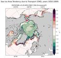OND Climatology Map of Northern-Hemisphere Sea Ice Area Tendency due to Transport